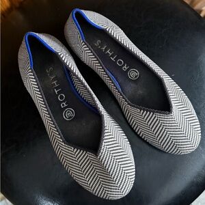 Rothy's Herringbone Black and White Flats